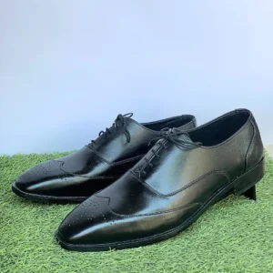 Black Brogue Leather Shoes for Men - L002